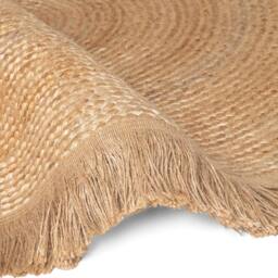 THE RUGS Braided Reversible Jute Round Nuru Gold Handwoven Living Room Rug - Size: 150 cm diameter - thumbnail 5