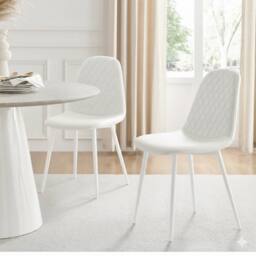KOSY KOALA Dining Table Set & 4 Faux Leather Chairs Dining Room Furniture in Brown - thumbnail 4