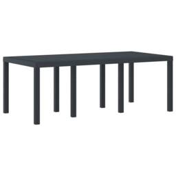 Berkfield Home Modern 7 Piece Garden Dining Set with Cushions Anthracite Poly Rattan in Black - thumbnail 4