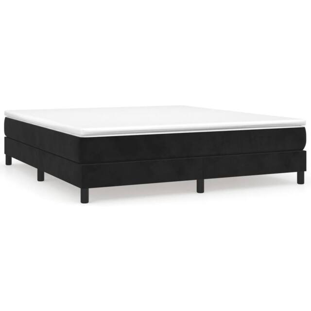 Berkfield Home Box Spring Bed Frame Black 180x200 cm Super King Velvet - image 1