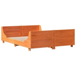 Berkfield Home Bed Frame without Mattress Wax Brown 140x190 cm Solid Wood Pine - thumbnail 6