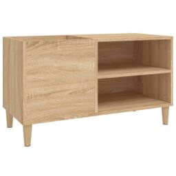 Berkfield Home Record Cabinet Sonoma Oak 84.5x38x48 cm Engineered Wood in Light Tan - thumbnail 3