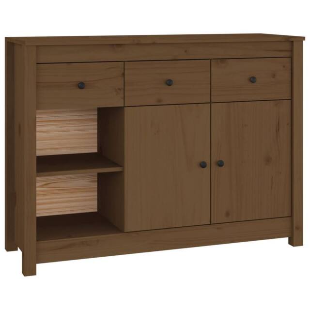Berkfield Home Sideboard Honey Brown 100x35x74 cm Solid Wood Pine - Size: 100 x 35 x 74 cm - image 1
