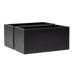Primrose 80cm Terracotta Fibre Dark Grey Trough Planter - thumbnail 4
