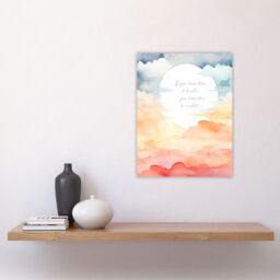 "Artery8 Wall Art Print Time to Breathe Time to Meditate Buddhist Quote Sun Clouds Poster in Orange - Size: W24"" x H32""" - thumbnail 4
