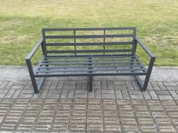 Fimous Aluminium 3 Pieces Outdoor Garden Furniture Lounge Sofa Set with Oblong Coffee Table Dark Grey - thumbnail 5