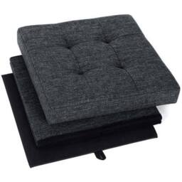 Dprodo Linen Storage Ottoman Folding Foot Rest Stool, 38cm x 38cm x 38cm in Dark Grey - Size: 38 cm x 38 cm x 38 cm - thumbnail 4