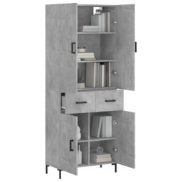 Berkfield Home Highboard Concrete Grey 69.5x34x180 cm Engineered Wood - thumbnail 3