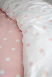 Catherine Lansfield 'Brushed Polka Dot' Cotton Reversible Duvet Cover Set in Pink - Size: King - thumbnail 4