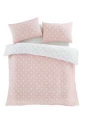 Catherine Lansfield 'Brushed Polka Dot' Cotton Reversible Duvet Cover Set in Pink - Size: King - thumbnail 5