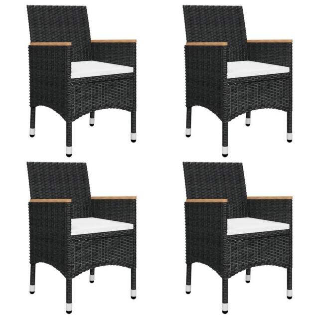 Berkfield Home 5 Piece Garden Dining Set with Cushions Black - image 1