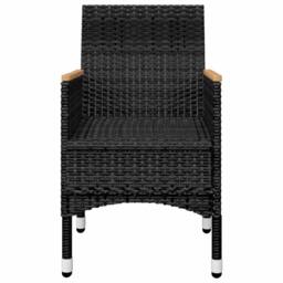 Berkfield Home 5 Piece Garden Dining Set with Cushions Black - thumbnail 6