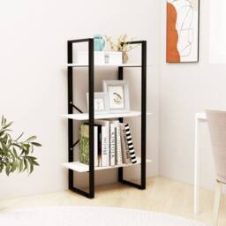 Berkfield Home Storage Shelf White 60x30x105 cm Solid Pine Wood in Black - Size: 60 x 30 x 105 cm - thumbnail 3