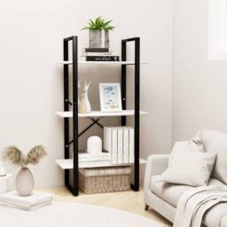 Berkfield Home Storage Shelf White 60x30x105 cm Solid Pine Wood in Black - Size: 60 x 30 x 105 cm