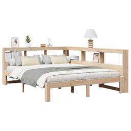 Berkfield Home Bookcase Bed without Mattress 160x200 cm Solid Wood Pine in Brown - thumbnail 3