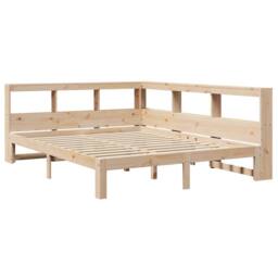 Berkfield Home Bookcase Bed without Mattress 160x200 cm Solid Wood Pine in Brown - thumbnail 4