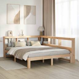 Berkfield Home Bookcase Bed without Mattress 160x200 cm Solid Wood Pine in Brown - thumbnail 2