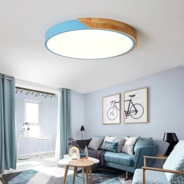 EONLION Modern Flush LED Ceiling Light Cool White 24W Round Blue Ceiling Lamp - image 1