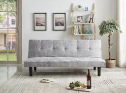 Comfy Living Ltd Single Crush Velvet Sofa Bed in Silver