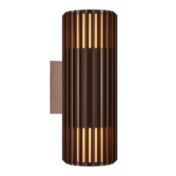 Nordlux Modern Outdoor Wall Light Brown Aluminium E27 Coastal/Marine Safe - Mains Powered, IP54 - thumbnail 1