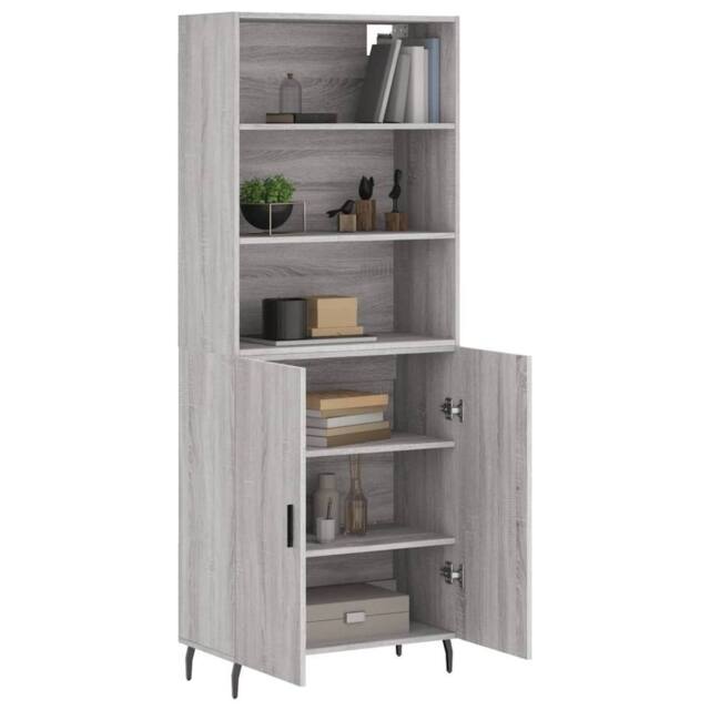 Berkfield Home Highboard Grey Sonoma 69.5x34x180 cm Engineered Wood - image 1