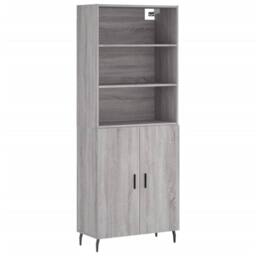 Berkfield Home Highboard Grey Sonoma 69.5x34x180 cm Engineered Wood - thumbnail 3