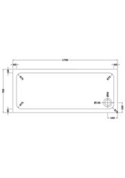 Balterley Contemporary Rectangular Shower Tray, 1700x700mm in Grey - thumbnail 5