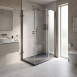 Balterley Contemporary Rectangular Shower Tray, 1700x700mm in Grey - thumbnail 4