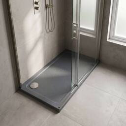 Balterley Contemporary Rectangular Shower Tray, 1700x700mm in Grey - thumbnail 3