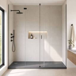 Balterley Contemporary Rectangular Shower Tray, 1700x700mm in Grey - thumbnail 6