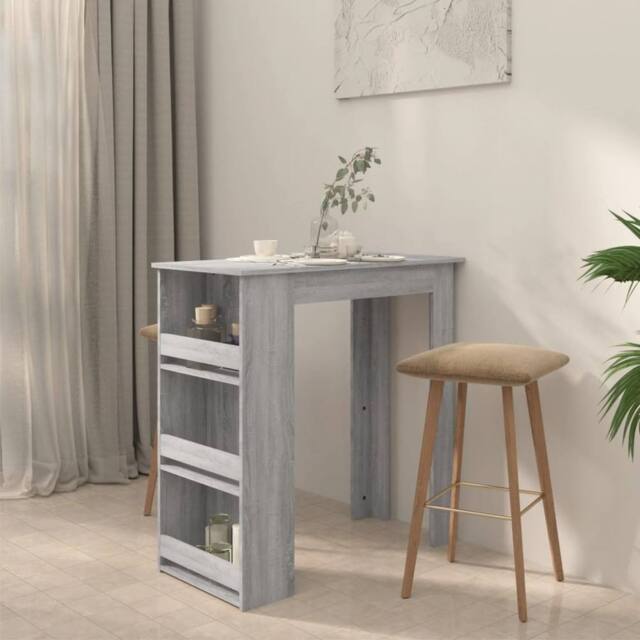 Berkfield Home Modern Bar Table with Storage Rack Grey Sonoma 102x50x103.5cm Eng - Size: 102x50x103.5 cm - image 1