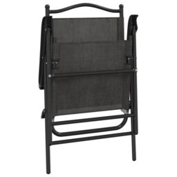 Berkfield Home Folding Garden Chairs 4 pcs Melange Grey Steel & Textilene - thumbnail 8