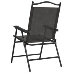 Berkfield Home Folding Garden Chairs 4 pcs Melange Grey Steel & Textilene - thumbnail 7