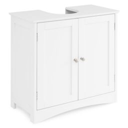 Costway Under Sink Cabinet Freestanding Bathroom Vanity Cabinet in White - thumbnail 3