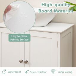 Costway Under Sink Cabinet Freestanding Bathroom Vanity Cabinet in White - thumbnail 6