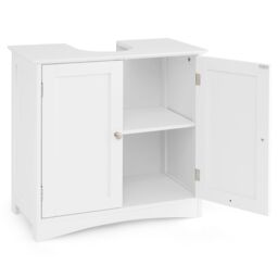Costway Under Sink Cabinet Freestanding Bathroom Vanity Cabinet in White - thumbnail 9