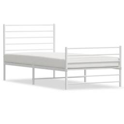 Berkfield Home Metal Bed Frame with Headboard & Footboard White 90x190 cm Single - thumbnail 1