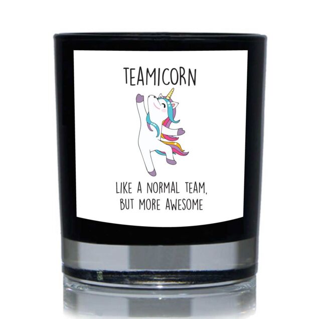 60 SECOND MAKEOVER Teamicorn, Like A Normal Team But More Awesome Unicorn 20cl Candle in Black