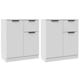 Berkfield Home Sideboards 2 pcs White 60x30x70 cm Engineered Wood - Size: 60 x 30 x 70 cm - thumbnail 1
