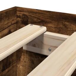 Berkfield Home Bed Frame without Mattress Smoked Oak 90x200 cm Engineered Wood in Brown - thumbnail 9