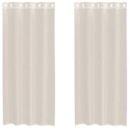 Berkfield Home Voile Curtains with Grommets 2 pcs Cream 140x245 cm - thumbnail 3