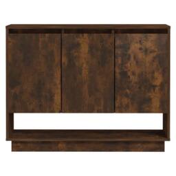 Berkfield Home Sideboard Smoked Oak 97x31x75 cm Engineered Wood in Brown - Size: 97 x 31 x 75 cm - thumbnail 5