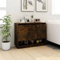 Berkfield Home Sideboard Smoked Oak 97x31x75 cm Engineered Wood in Brown - Size: 97 x 31 x 75 cm