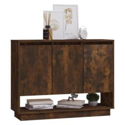 Berkfield Home Sideboard Smoked Oak 97x31x75 cm Engineered Wood in Brown - Size: 97 x 31 x 75 cm - thumbnail 4