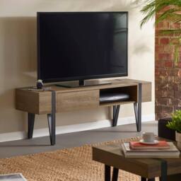 Cheshire Premium Tallis TV Unit up to 65 Inch in Rustic Wood Effect in Brown - thumbnail 3
