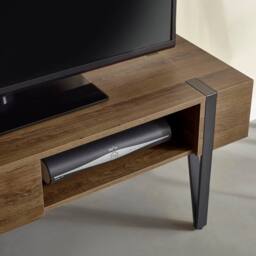 Cheshire Premium Tallis TV Unit up to 65 Inch in Rustic Wood Effect in Brown - thumbnail 5