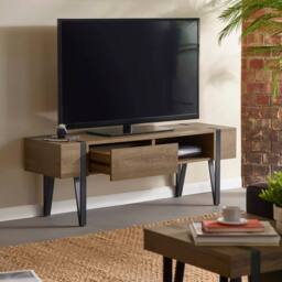 Cheshire Premium Tallis TV Unit up to 65 Inch in Rustic Wood Effect in Brown - thumbnail 4