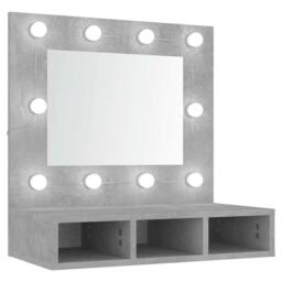 Berkfield Home Mirror Cabinet with LED Concrete Grey 60x31.5x62 cm - thumbnail 2