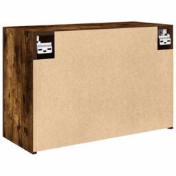 Berkfield Home Decorative Bathroom Wall Cabinet Smoked Oak 60x25x40 cm Engineere in Brown - Size: 60 x 25 x 40 cm - thumbnail 8