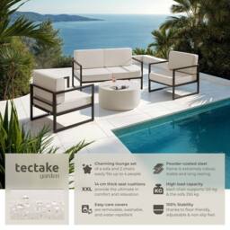 tectake Garden Furniture Comosa in Brown - Size: 4 Person - thumbnail 2